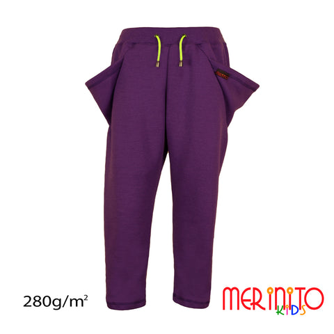 Pantaloni buzunare "Triunghi" 100% merino 280g, violet