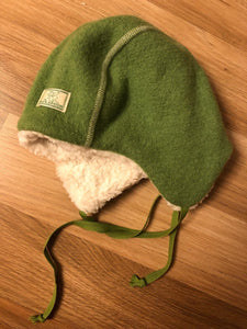 Caciula copii Pickapooh din lana fiarta, dublata, verde, marime 50