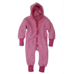 Overall copii Cosilana din lana merinos fleece roz